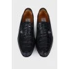 Leather embossed men's shoes