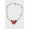 Necklace Gripoix A15 S Butterfly Faux Pearl Summer 2015