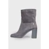 Suede gray ankle boots