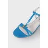 Blue low heel sandals