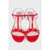 Red low heel sandals