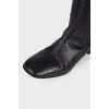 Black low heel over the knee boots