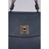 Black and blue leather bag
