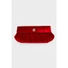 Velor red clutch