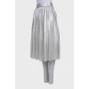 Pleated silver skirt