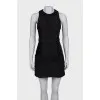 Velor dress with knitted inserts