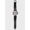 Men's watch with silver hardware
