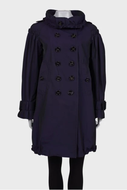 Violet double breasted trench coat