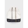Backpack Gabrielle White/Black Aged Quilted Leather