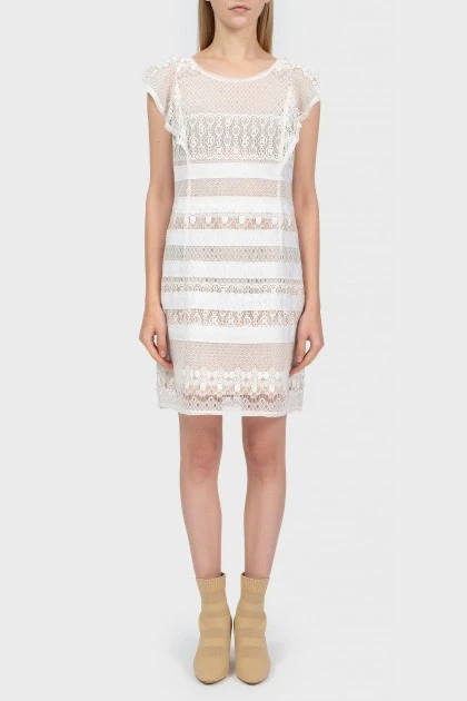 White midi dress with lace