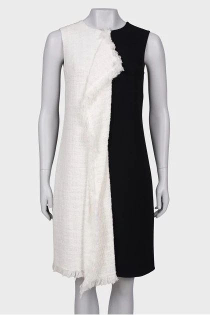 Black and White Wool Dress with Tag