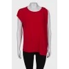Asymmetry red blouse
