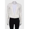 Openwork cardigan with pearls