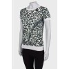 T-shirt with lurex in leopard print