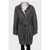 Wrap gray wool coat