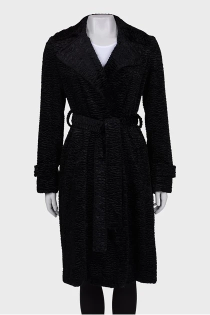 Black coat with back slit
