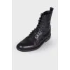 Men's black leather boots