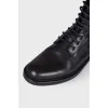 Men's black leather boots