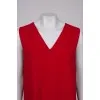Red V-neck dress