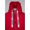 Red cropped down jacket