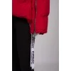 Red cropped down jacket