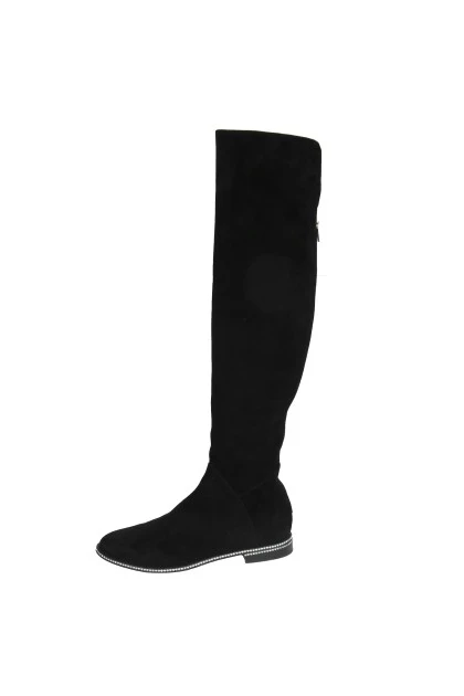 Black boots with rhinestones