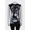 Long top with lion print