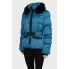 Cropped blue down jacket