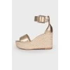 Mabel gold leather sandals