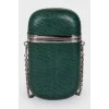 Green leather case bag