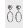 Clip-on earrings with crystal heart