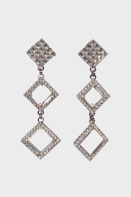 Evening earrings with rhinestones
