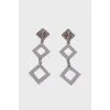 Evening earrings with rhinestones