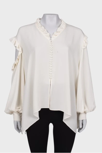 Off-the-shoulder blouse with ruffles