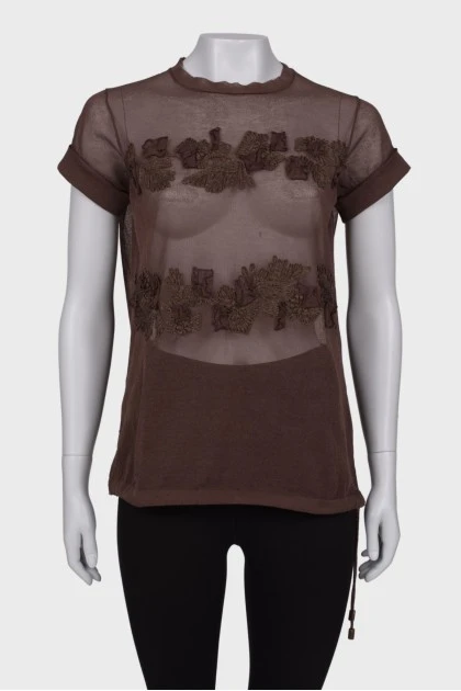 Translucent brown T-shirt