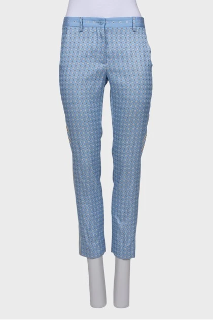 Blue printed trousers