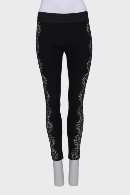 Black trousers with lace