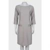 Gray sheath dress with rhinestones