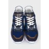 Men's blue sneakers with mesh