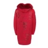 Red knitted jacket with hood