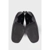 Square toecap leather shoes