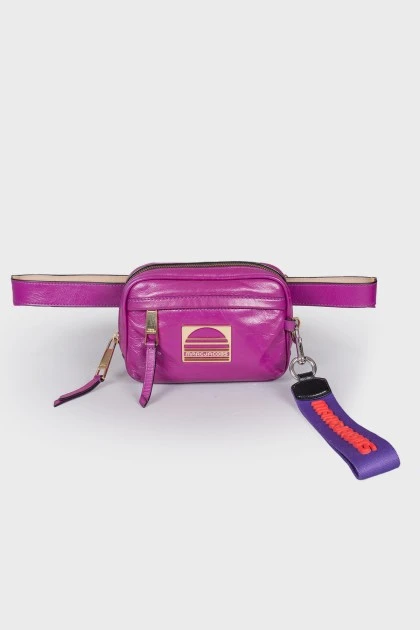 Purple bag with rubber logo