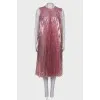 Sequin pleated dress with tag