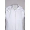 White lace hooded vest