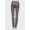 Silver low rise trousers