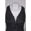 Leather vest with tassels