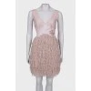 Beige fringed dress with tag