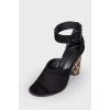 Patterned heeled sandals