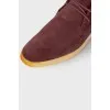 Men's burgundy suede shoes