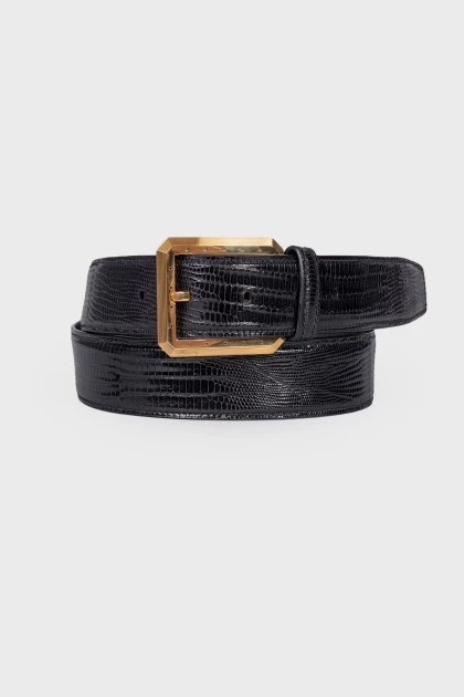 Men's embossed leather belt